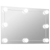 Oglinda de perete cu lumini LED, sticla, dreptunghiulara