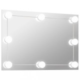 Cumpara ieftin Oglinda de perete cu lumini LED, sticla, dreptunghiulara