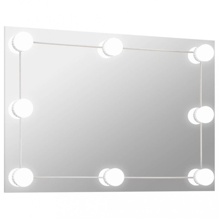 Oglinda de perete cu lumini LED, sticla, dreptunghiulara