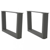 VidaXL Picioare pentru măsuță de cafea &icirc;n formă de V, 2 buc., antracit, 60x(30-31,3) cm, oțel