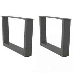 vidaXL Picioare pentru măsuță de cafea &icirc;n formă de V, 2 buc., antracit, 60x(30-31,3) cm, oțel 4012614