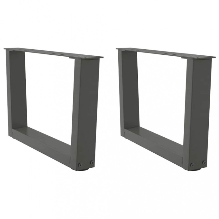 vidaXL Picioare pentru măsuță de cafea &icirc;n formă de V, 2 buc., antracit, 60x(30-31,3) cm, oțel