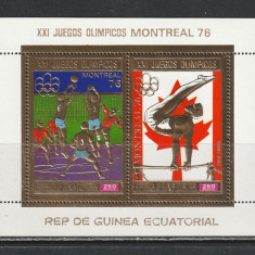 Guinea 1976 - Jocurile Olimpice Montreal FOLIE AUR Deluxe S/S 1v MNH