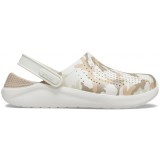Saboți Crocs LiteRide Printed Camo Clog Alb - Almost White, 46, 48