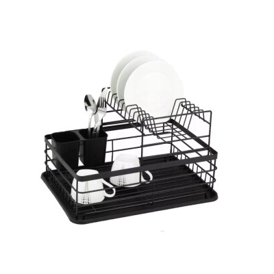 Suport pentru vase cu 2 nivele, negru, otel-plastic 43 x 32 x 27 cm, Kinghoff foto