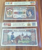 REPRODUCERE pe hartie cu filigran si fire UV proiect bancnota 1000 lei 1922