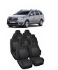 Huse Scaune Auto Dacia Logan MCV 7 Locuri (2013-2019), Bancheta Fractionata, Compatibil Airbag, Set Complet 16 Piese, Umbrella