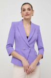 Elisabetta Franchi sacou culoarea violet, cu doua randuri de nasturi, neted