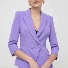 Elisabetta Franchi sacou culoarea violet, cu doua randuri de nasturi, neted