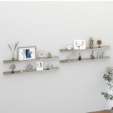 Gossi rafturi de perete, 4 buc., gri beton, 115x9x3 cm