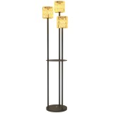 Outsunny Lampă de Exterior cu 3 Lumini, Raft Central și Bază Rotundă, &Oslash;37x144 cm, Negru | Aosom Romania