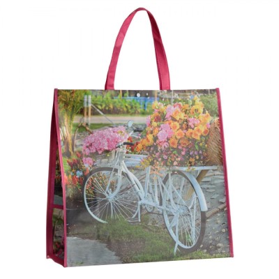 Sacosa Reutilizabila, Model Bicicleta, Fucsia, 50x18x49 cm foto