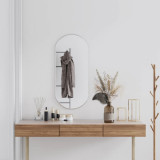 Oglinda de perete, argintiu, 90x40 cm, ovala GartenMobel Dekor, vidaXL