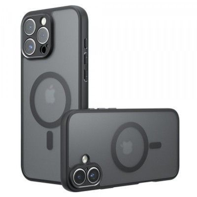 Husa MagSafe pentru Apple iPhone 16 Pro, Techsuit, PureFrost, Neagra foto