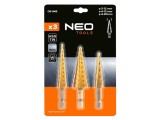 Set 3 burghie conice graduale HSS NEO TOOLS 08-948 oțel rapid