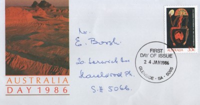 Australia 1986 - ziua Australiei, FDC circulata foto