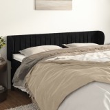 Gossi tablie de pat cu aripioare negru 203x23x78/88 cm catifea
