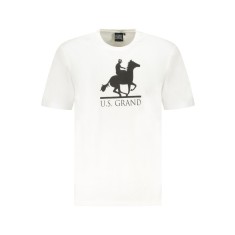 U.S. Grand POLO Tricou barbati cu imprimeu, cu decolteu la baza gatului, alb, XL