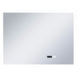Cumpara ieftin Oglinda cu LED de baie cu senzor tactil si afisaj ora, 80x60 cm