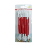 Set 9 instrumente de cofetarie pentru modelat si decor, plastic, rosu