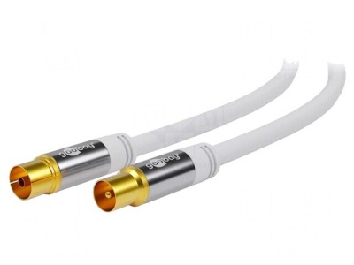 Cablu Coaxial 75&amp;Omega; 5m 9,5mm Priză-Mufă PVC foto