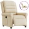 vidaXL Fotoliu rabatabil electric, crem, material textil 3303302