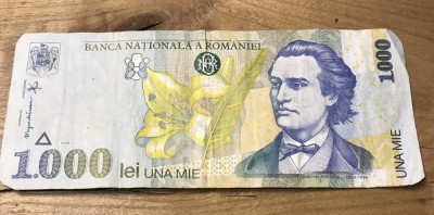 (1) Romania bancnota 1000 lei 1998 foto