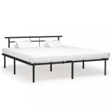 Cumpara ieftin Cadru de pat, negru, 200 x 200 cm, metal