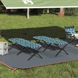 vidaXL Pat pliabil pentru camping 2 pcs model frunze Tafeta Oxford