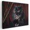 Tablou pisica neagra Scottish Fold Tablou canvas pe panza CU RAMA 80x120 cm