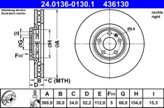 ATE 24.0136-0130.1 Disc frana