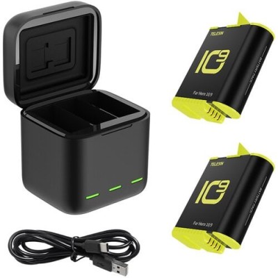 Kit Incarcator cu 2 Baterii Telesin GP-BNC-901 pentru GoPro foto