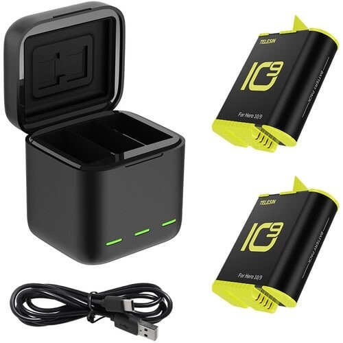 Kit Incarcator cu 2 Baterii Telesin GP-BNC-901 pentru GoPro