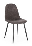 Cumpara ieftin Set 4 scaune otel negru textil gri inchis Irelia 44x53x84 cm