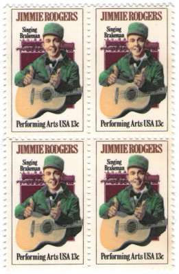 Statele Unite 1978 - Jimmie Rodgers, neuzata de 4 foto