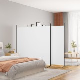 VidaXL Paravan de cameră cu 4 panouri, alb, 698x180 cm, textil
