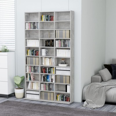 vidaXL Dulap pentru CD-uri, gri beton, 102 x 23 x 177,5 cm, PAL foto