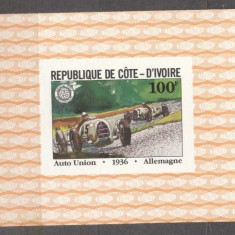 Ivory Coast 1981 Cars, Grand Prix de France, 100F, imperf. sheet, MNH S.076