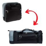 Geantă de Voiaj cu Roti, Model 84L, Culoare Negru și Gri, Capacitate 84L, Poliester, 82x32x32cm, Oem