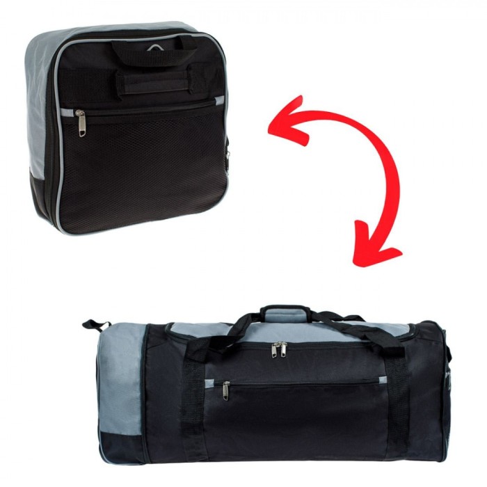 Geantă de Voiaj cu Roti, Model 84L, Culoare Negru și Gri, Capacitate 84L, Poliester, 82x32x32cm