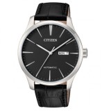 Citizen Automatic NH8350-08E Ceas Bărbați Automat Cadran Negru Carcasă Oțel Inoxidabil Curea Piele Neagră 40mm