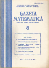 Rom&amp;acirc;nia, Gazeta Matematică, nr. 8/1981 foto