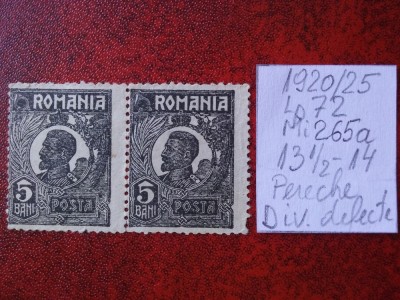 1920- Romania- Ferd. b. mic Mi265a-per-div.defecte foto