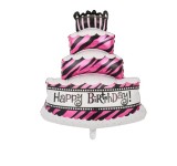 Balon Folie Aluminiu Happy Birthday Cake, 90 x 66 cm, Aniversare Copii, Petrecere Copii