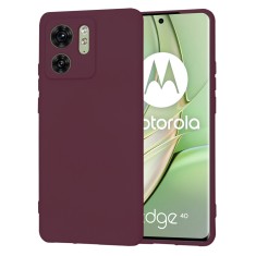 Husa premium din silicon pentru motorola edge 40 / edge (2023) - softflex, microfibra, plum red foto