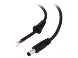 Cablu DC 5,5/2,5 mm 2x1mm&sup2; cu mufă drept negru 1,5m, Bq Cable