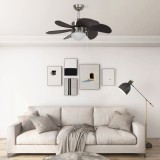 vidaXL Ventilator de tavan cu iluminare, maro &icirc;nchis, 76 cm