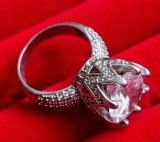 Inel argint &quot; Queen Crown &quot; sterling .925 cu piatra Rhinestone marimea 49 greutate 6,46 grame, 46 - 56