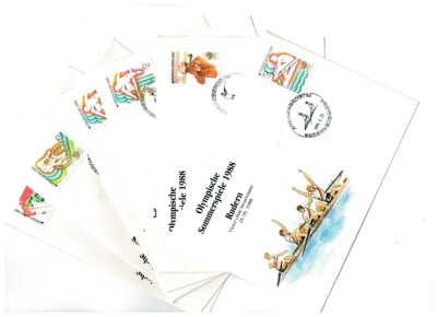 Coreea de Sud - Lot 12 plicuri prima zi tematica sport, Jocurile Olimpice foto