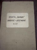 Revista Ramuri - Ianuarie - Decembrie 1937, 187 pagini, Stare Uzata